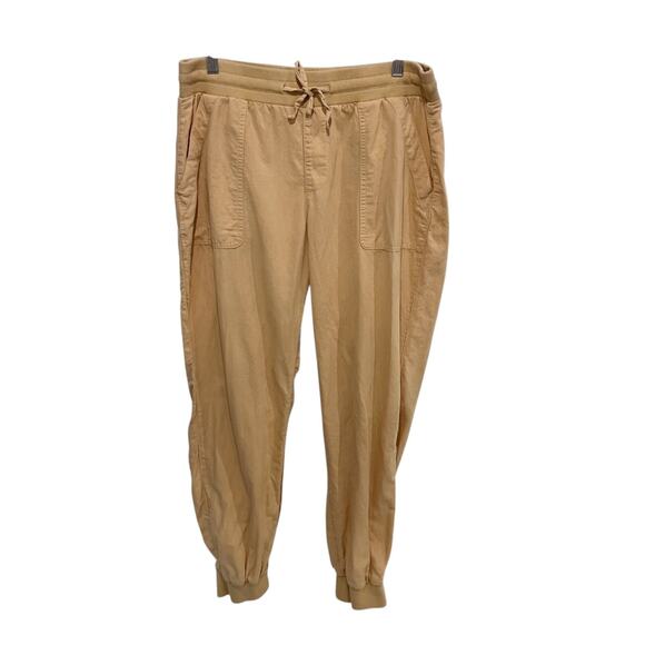 Pact Organic Cotton/Linen Canopy Joggers Pants Lightweight Women's Large Tan - Picture 2 of 6